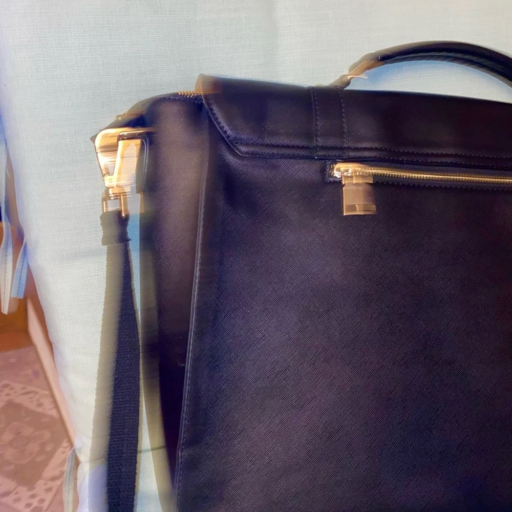 Sophisticated Black Leather Briefcase for Men